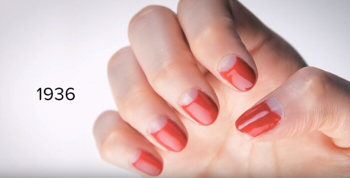 В тридцатые годы двадцатого века ногти начали красить ярко-красным лаком